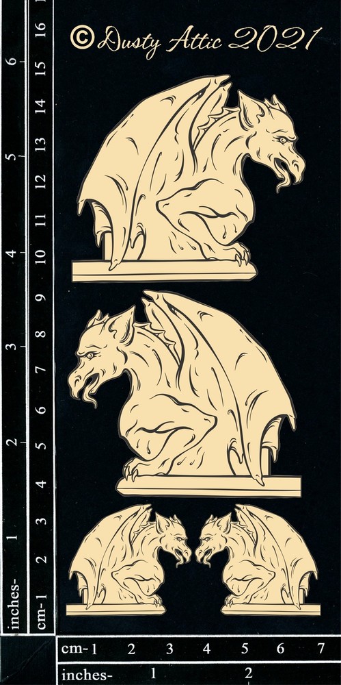 Dusty Attic Chipboard - Gargoyles #2, DA3086 ~ 3x6