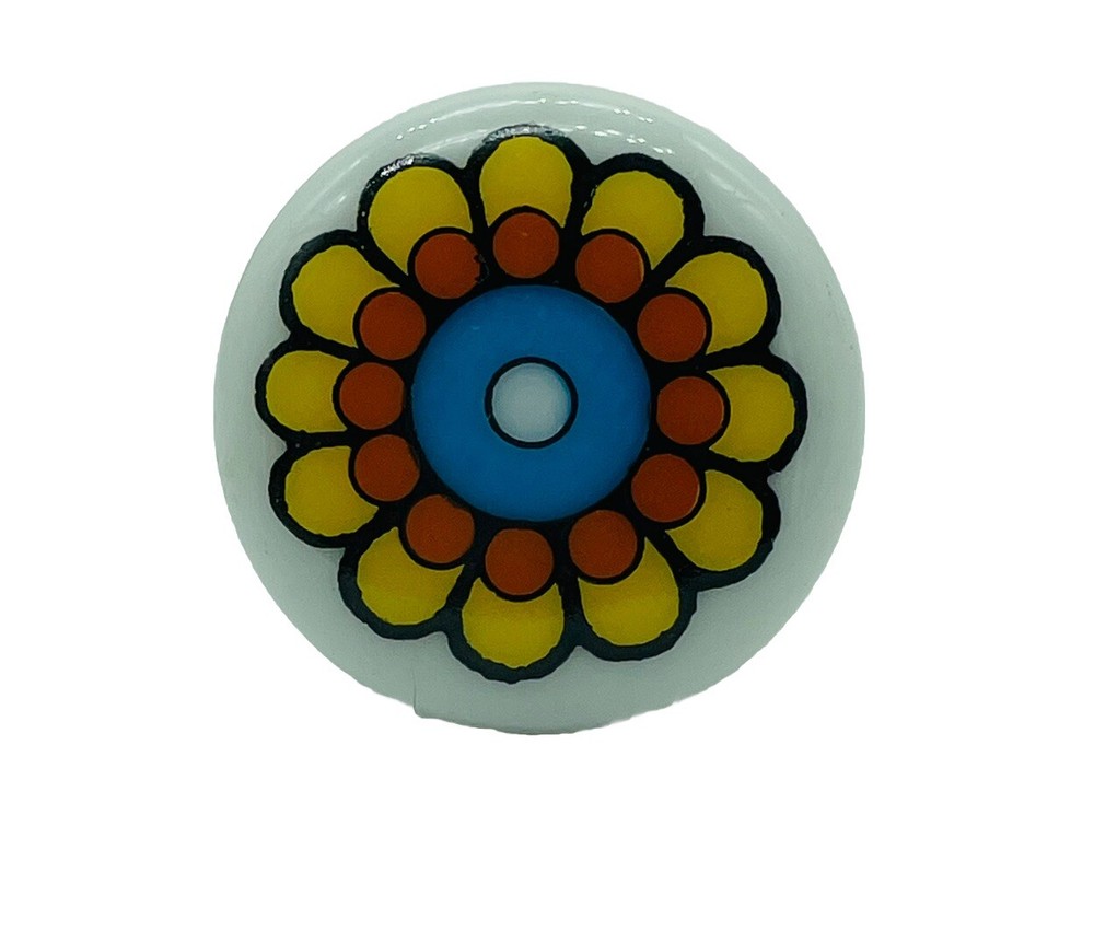 Flower Print Ceramic Drawer Pull (1 pull) VTG 1970’s-Multiples Available Japan