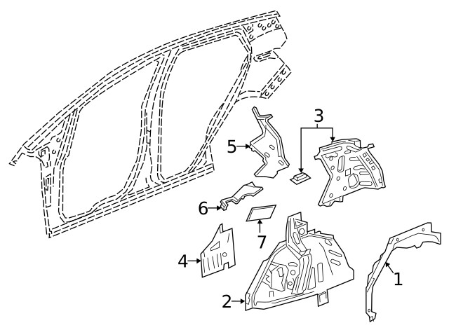 Genuine GM Passenger Side Quarter Inner Panel 42551976