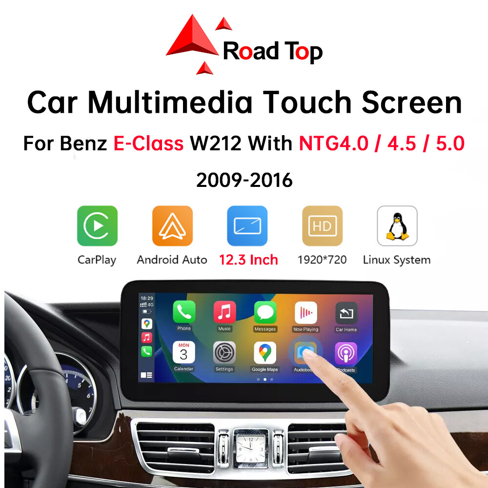 12.3'' Wireless Carplay Touch Screen AndroidAuto For Benz E Class W212 2009-2016