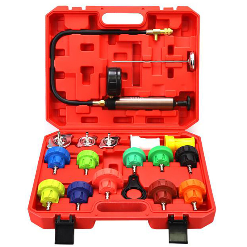 18Pcs Universal Radiator Pressure Tester Kit Coolant Vacuum Type Cooling System