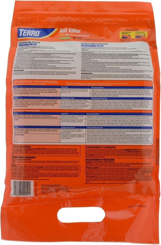 TERRO Ant Killer Plus 3lb Outdoor Insect Control Fire Ant Flea Roach