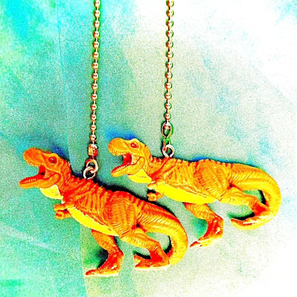 Set of Two ~ T-Rex Brown Dinosaur ~ Ceiling Fan Pulls