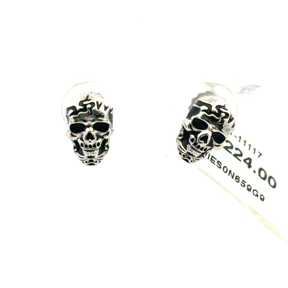 NIB EFFY sterling silver skull stud earring $224 retail