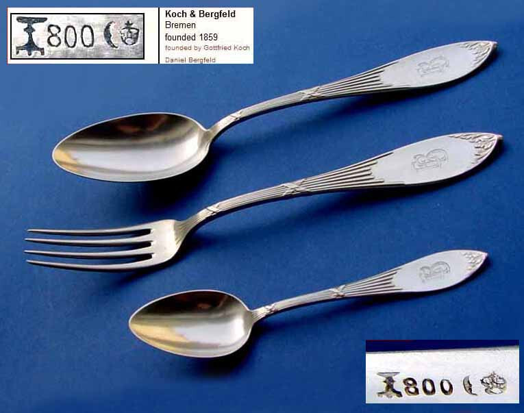 Empire Set, Spoon + Fork + Teaspoon, KOCH & BERGFELD, 800 Silver B632