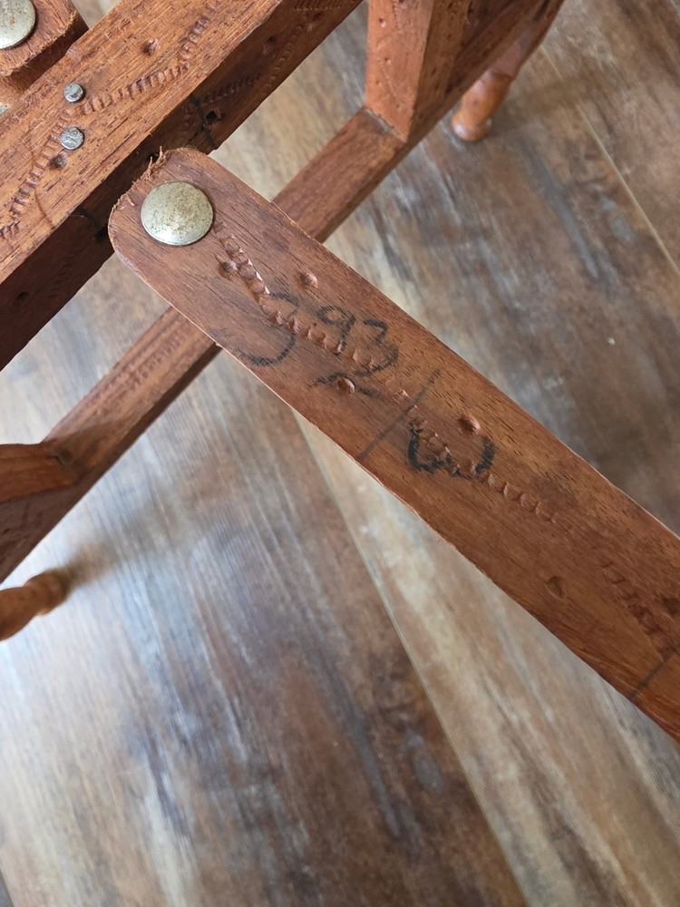 Moroccan Folding Vintage Wood Table Base - Does Not Include Tray