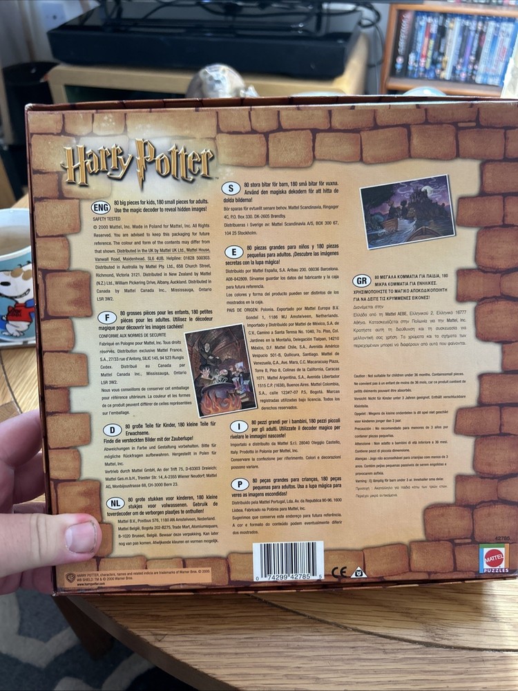 Vintage Harry Potter 260-piece puzzle with a magic decoder Mattel 2000 EX-CON