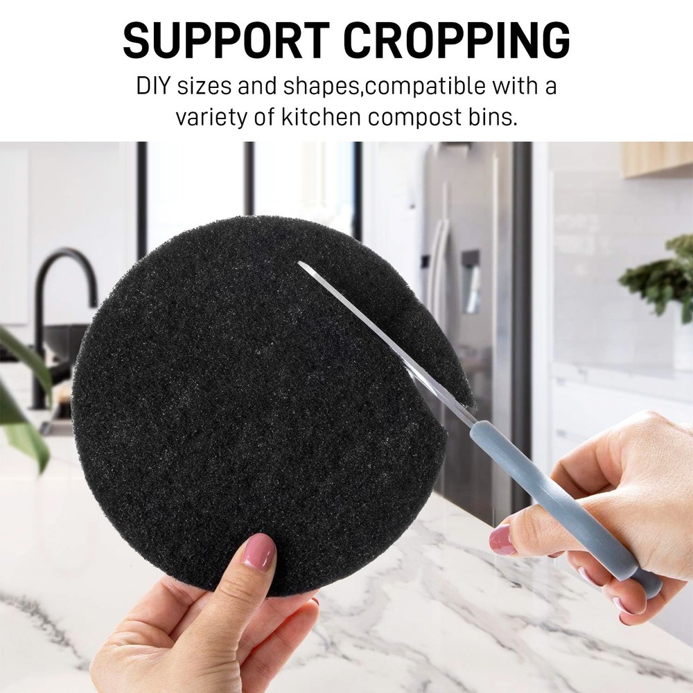 10 Pcs Kitchen Compost Bin Charcoal Filter Ceramic Pail Activated Carbon Filter