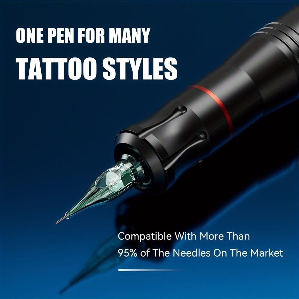 Wireless Tattoo Kit Complete for Beginners Pen Machine with Power Supply Needles