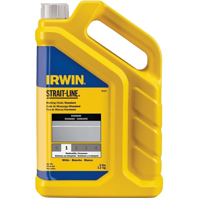 Irwin 65104 Marking Chalk Refill, 5 lb, White, Temporary