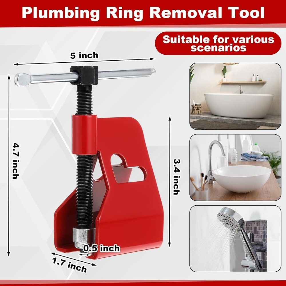5 Pcs Angle Stop Wrench Kit Plumbing Tool, Compression Sleeve Puller