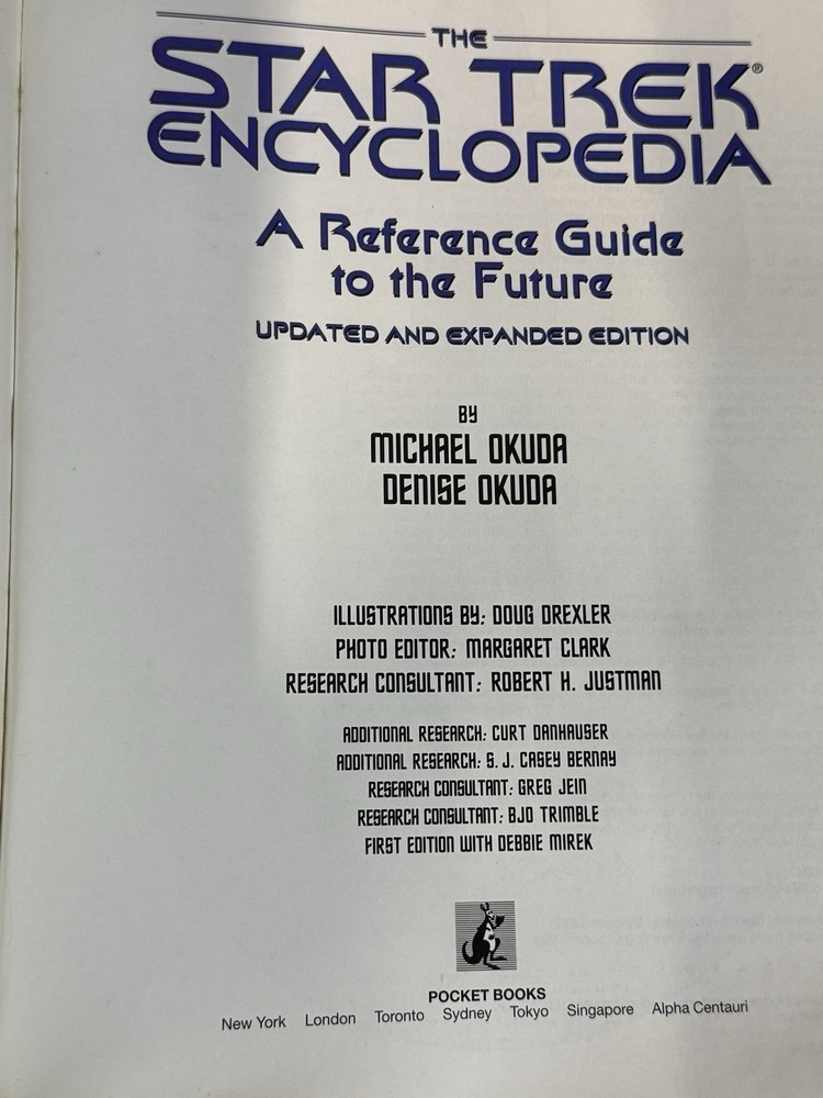 STAR TREK ENCYCLOPEDIA *A Reference Guide To The Future Updated & Expanded 1994