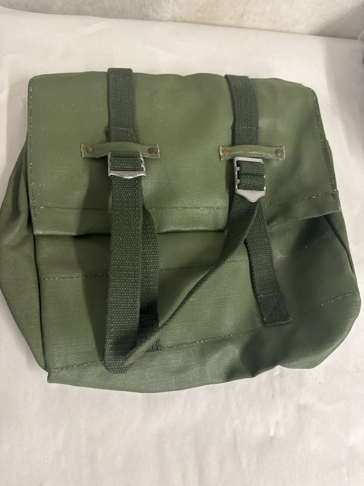 Genuine VTG Military Issue Heavy Duty Canvas Back Pack Pannier Side Bag
