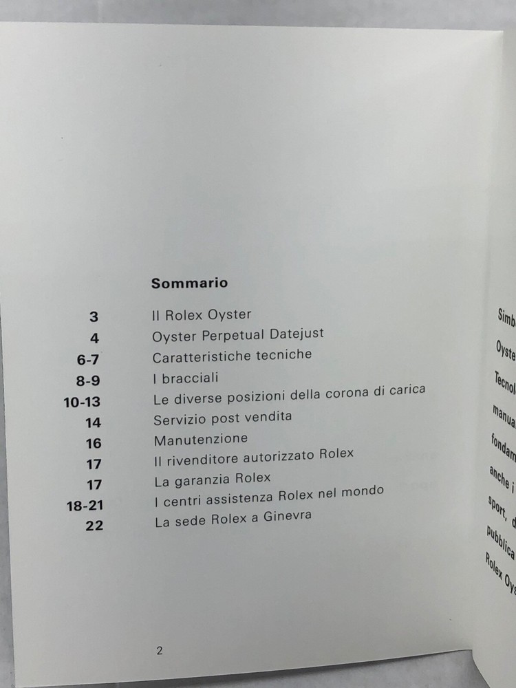 ROLEX Watch original datejust booklet