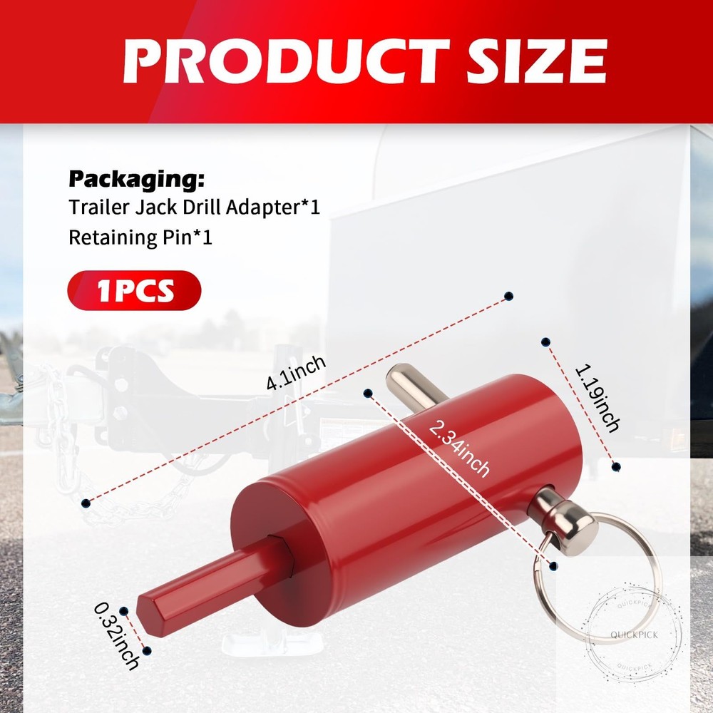 EZ Crank Jack Adapter Tool,Heavy Duty EZ Crank Trailer Jack Drill Adapter for Tr