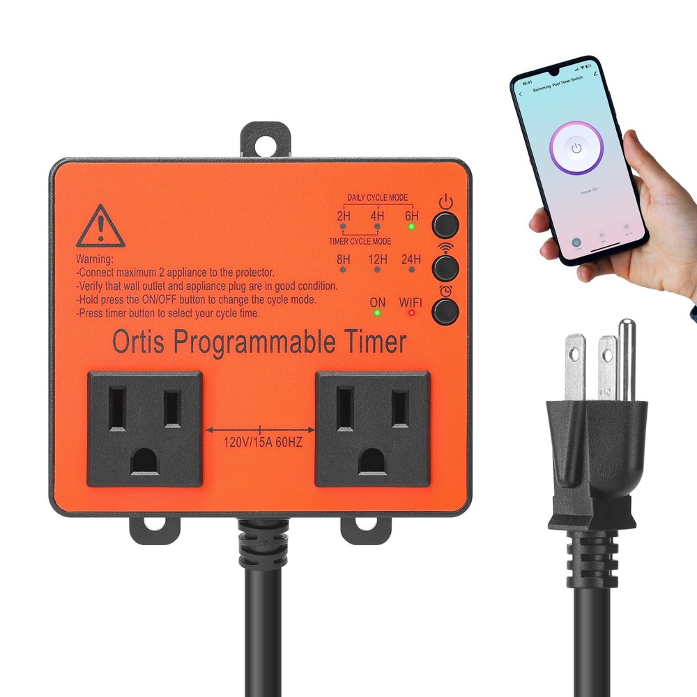 WiFi Above Ground Pool Timer Switch, Ortis Smart with Orange