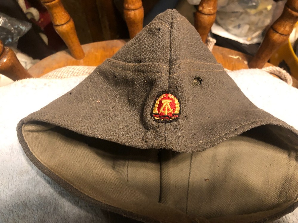 Authentic  East German Side Cap NVA DDR Uniform Garrison Cap Used