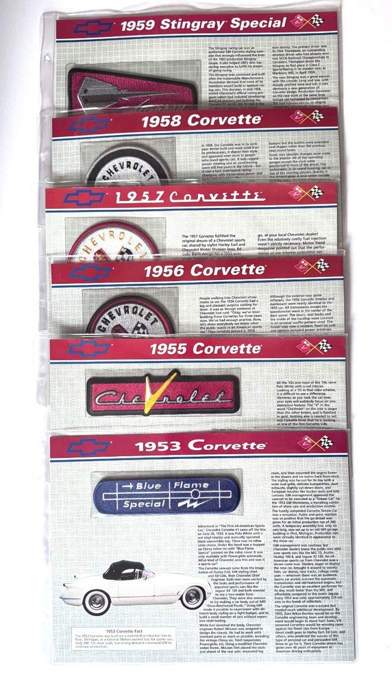 OFFICIAL CORVETTE PATCH COLLECTION 1953-2003 WILLABEE & WARD - SEE DESCRIPTION