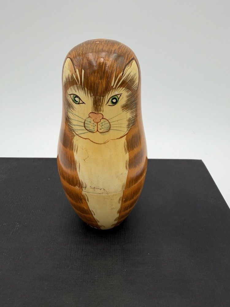 Vintage Cat Nesting Dolls Tag On Bottom