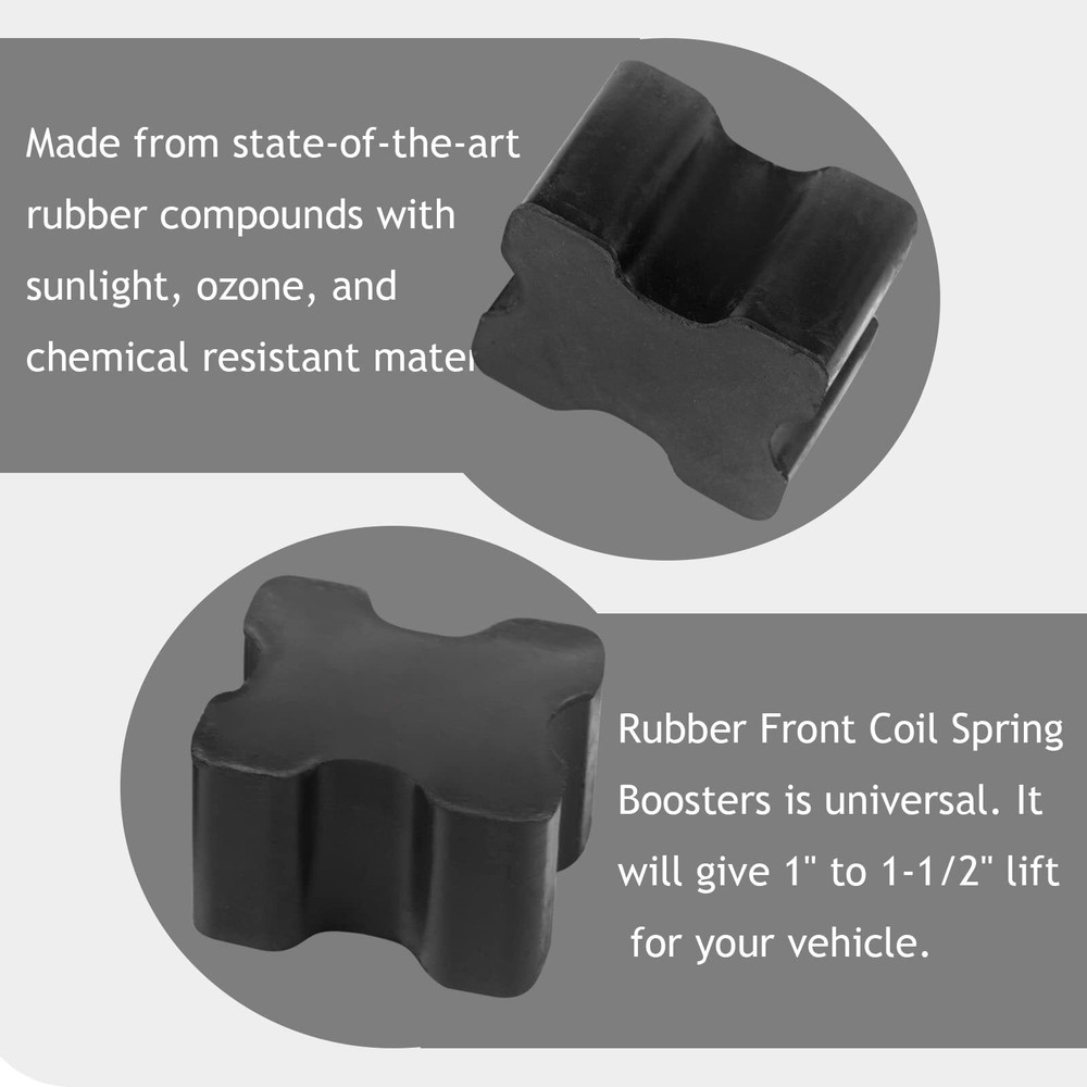 Heavy Duty Rubber Front Coil Spring Booster Kit, Spacers, 1.5"...