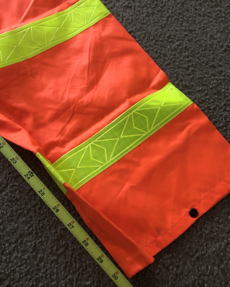 Mens Large High Visibility Construction Bibs Class E Level 2 Reflective Pants