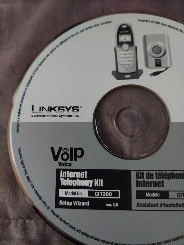 LINKSYS SKYPE CORDLESS INTERNET TELEPHONY KIT CIT200 Software CD Drivers