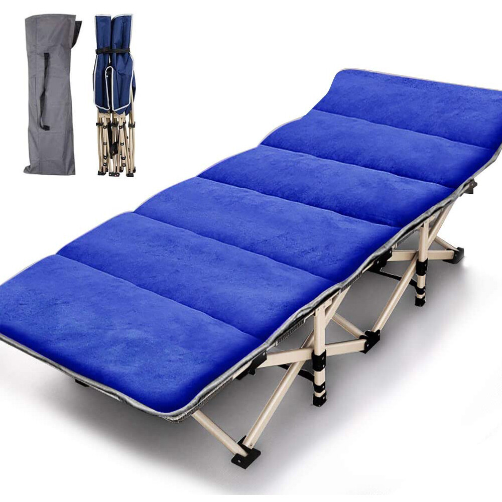 Folding Camping Cot Adjustable Position Bed for Heavy Duty Camping, Pool, Beach