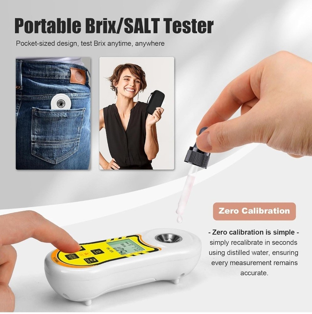 Smart Refractometer Brix Salt Meter - Brix Refractometer & Salinity Tester