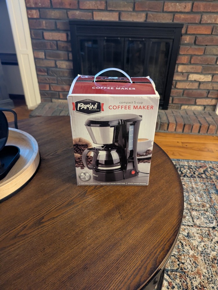 Parini Cookware Compact 5-Cup Coffee Maker, Pause Function (New)