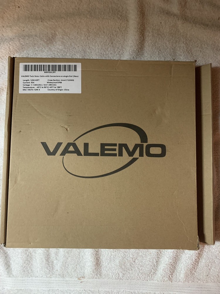 Valemo Solar Cable 40ft 12AWG Twin Wire Extension, Copper Strand(READ)