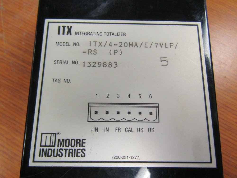👀 MOORE INDUSTRIES ITX INTEGRATING TOTALIZER ITX/4-20MA/E/7VLP/-RS