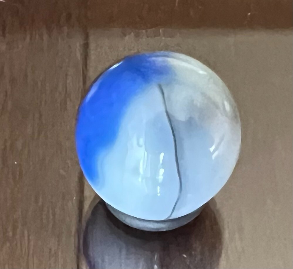 Vitro Agate Conqueror Patch Blue Horsehair Marble .63"