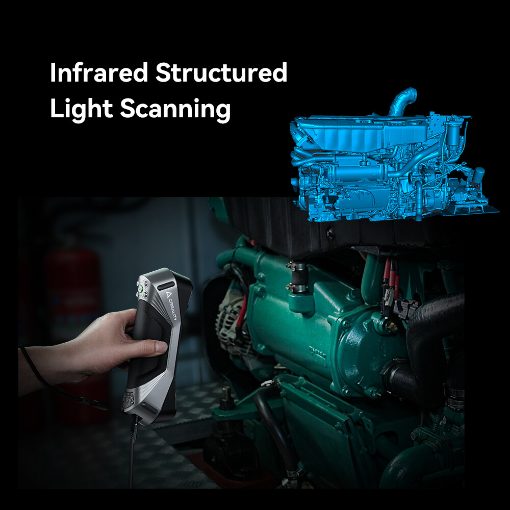 Creality 3D Scanner Raptor Handheld Blue & NIR Anti-shake Tracking w/Scan Bridge