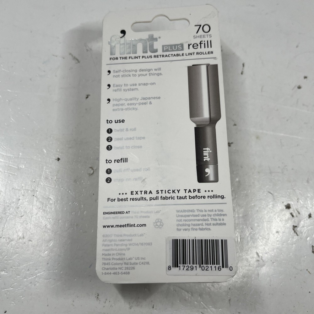 Flint Plus Refill Single White Extra Sticky Large Surface - 70 Sheets NEW SEALED