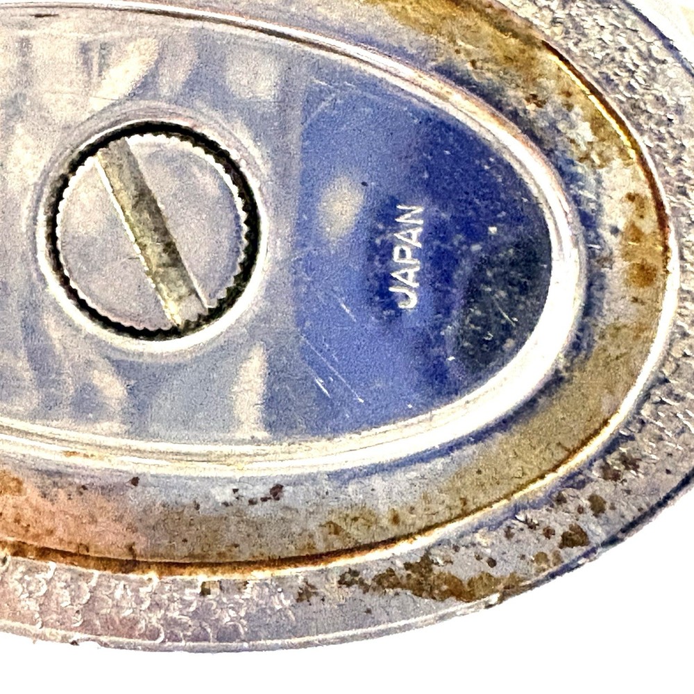 OMSCO Lite Victorian Silver Plate Art Deco Cigarette Table Lighter Japan