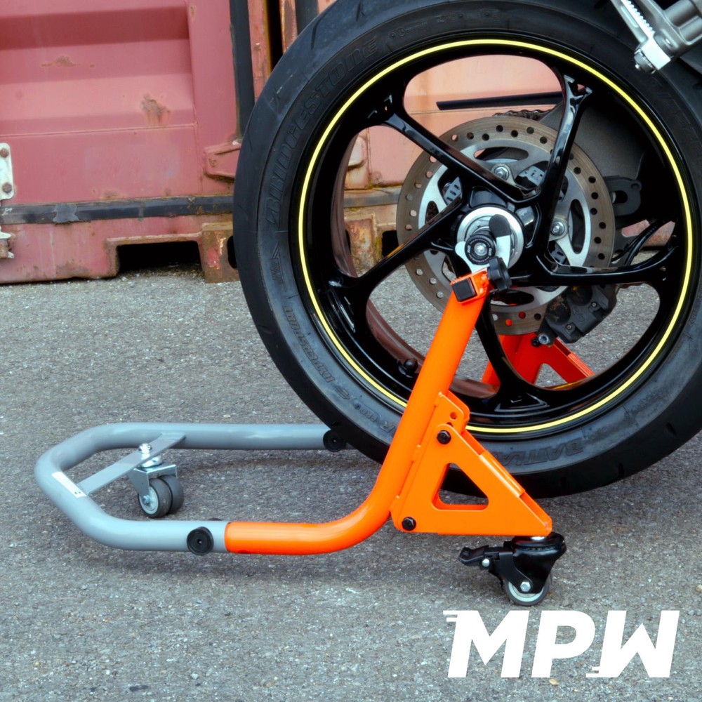 MPW Race Dept Motorcycle Mobile Dolly Rear Paddock Stand V Type