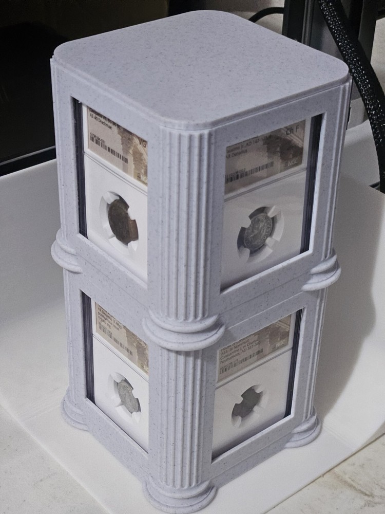 Coin slab stackable display storage for NGC PCGS ANACS CAC 3D printed WITH lid