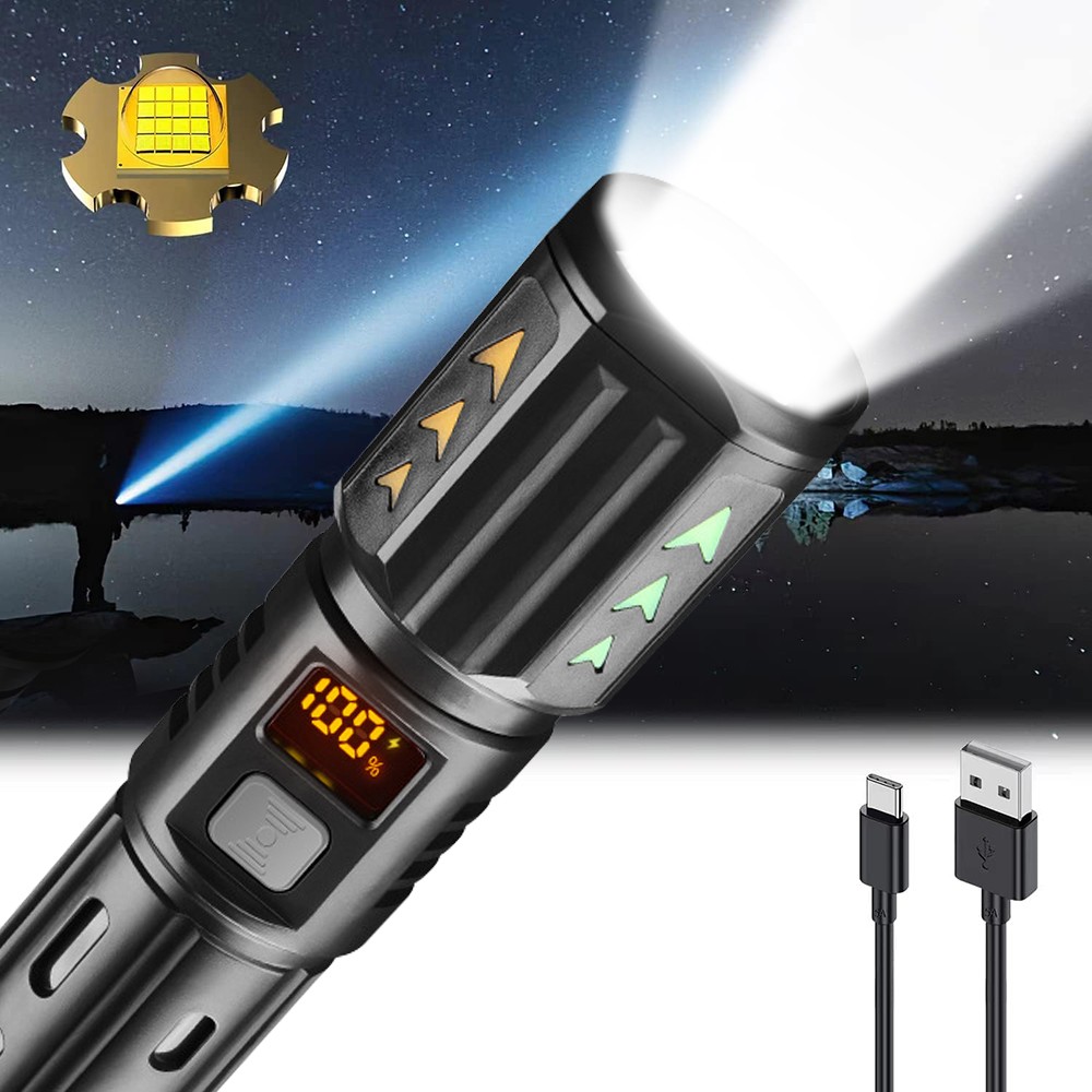 35000000 Lumen Super Bright LED Tactical Flashlight Rechargeable LED Work Light
