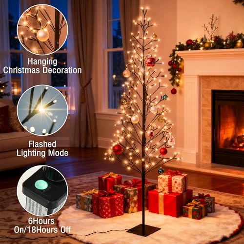 4.9 FT Outdoor Artificial Tree with Lights - String Lights - Warm White