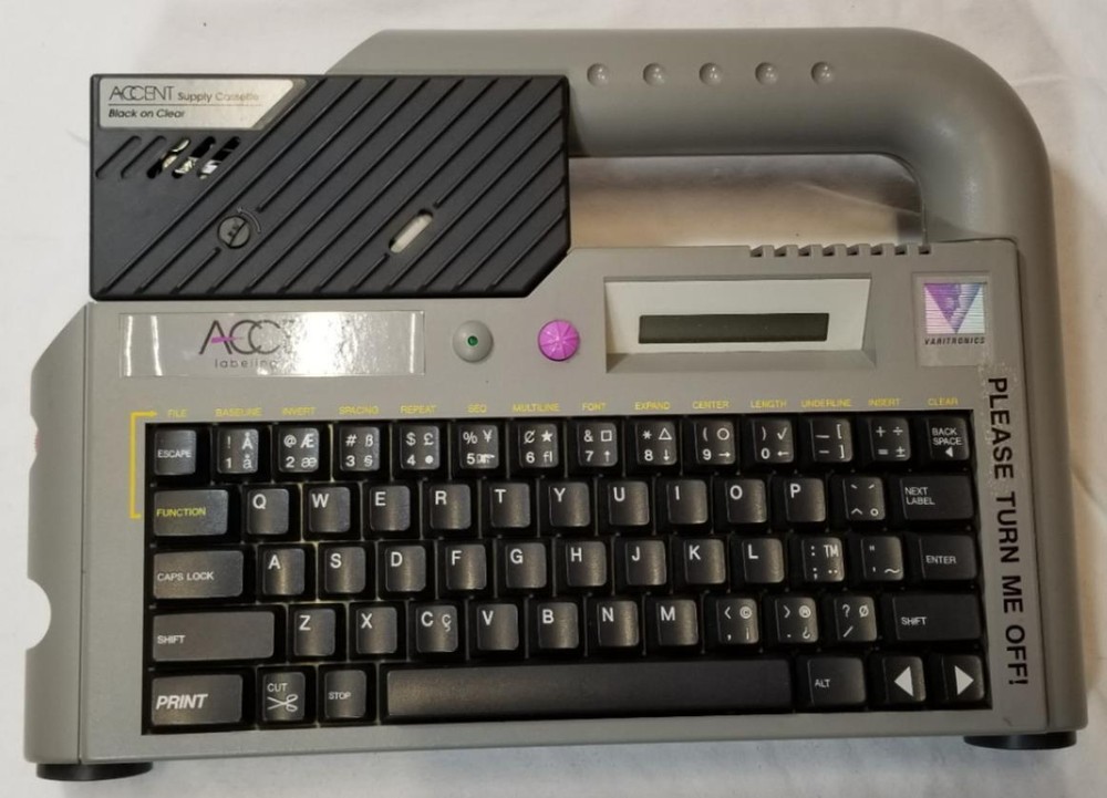 Vintage Accent Labeling System Label Maker Keyboard Charger & Case System S