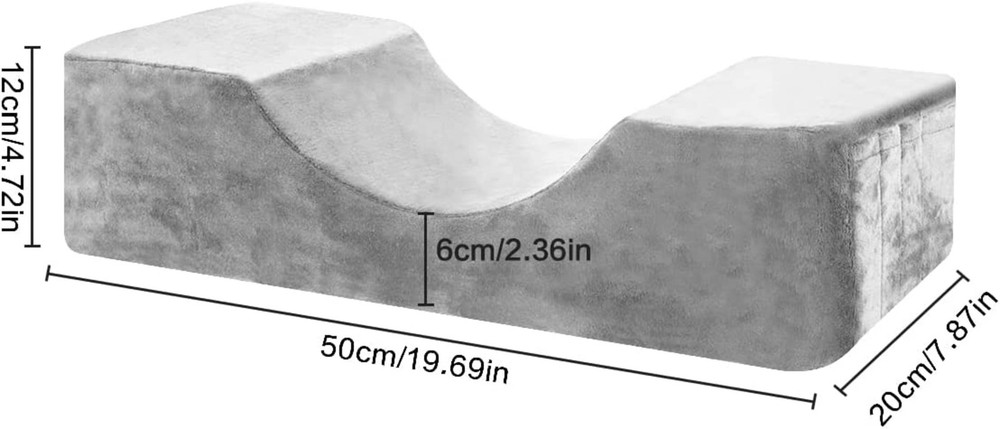 Grey Memory Foam Lash Pillow U-Shaped Neck Support & Storage Variation