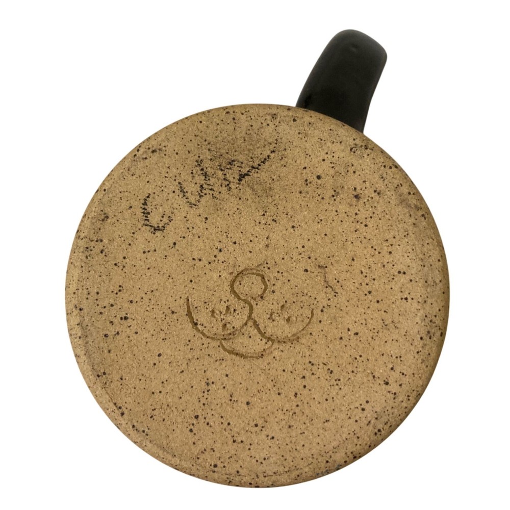 Art Pottery Handmade Pitcher Creamer Black Gray Rust