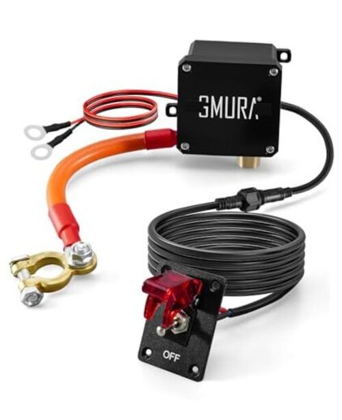 12V 250A Battery Disconnect Switch with Rocker Panel, Car Battery Kill Switch