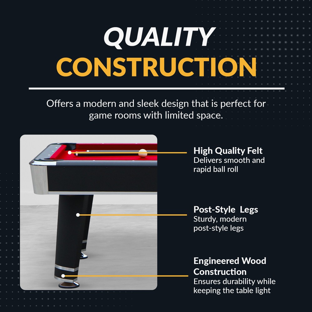 Jupiter 7-ft Pool Table - Black