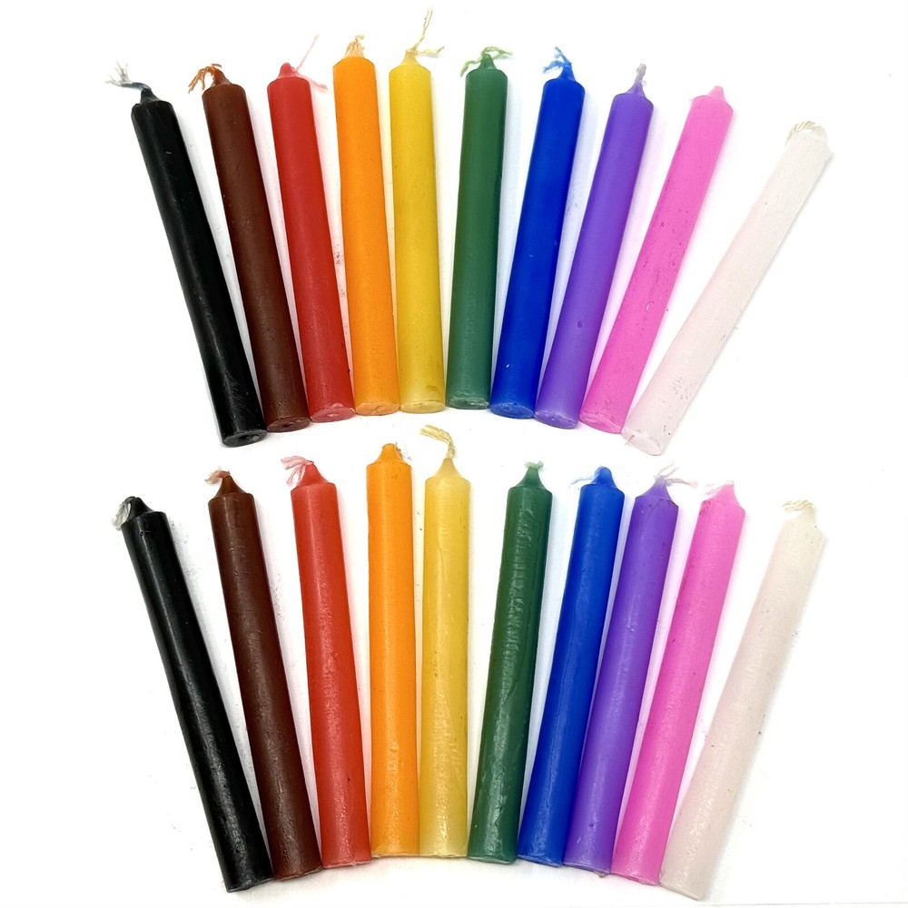MINI 4" 20 ASSORTED CANDLES MAGICK SET #2 (Spell Chime Altar Wicca Ritual)