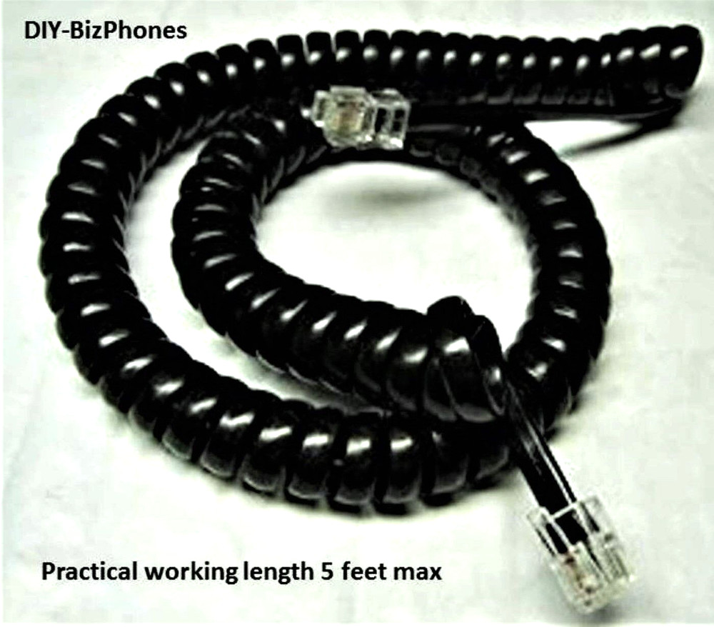 2-Pack Black 9Ft Intertel Phone Handset Cord Eclipse 560 4201 4301 4401 Curly