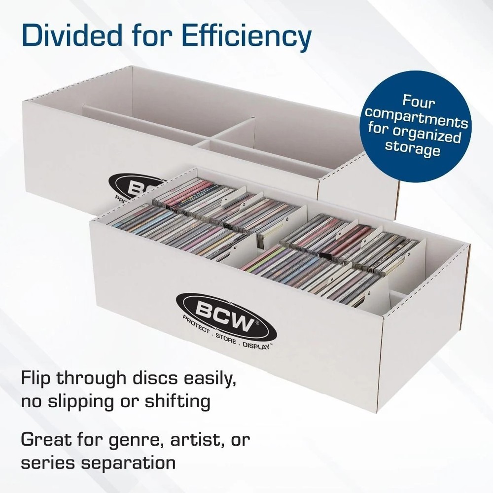 (2 ct) BCW CD Storage Box- Compact Disc Corrugated Cardboard Storage Box