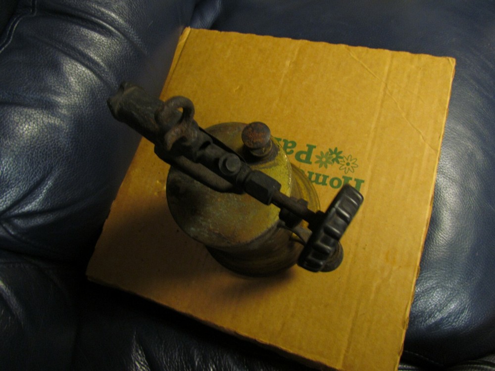 Vintage Antique Turner Brass Soder Torch Gas Blow Torch (9)