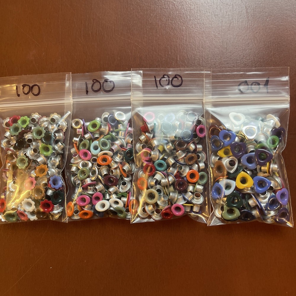 200pcs 7mm width  1/4" Craft Metal Eyelets mixed color select SHAPE or MIXED