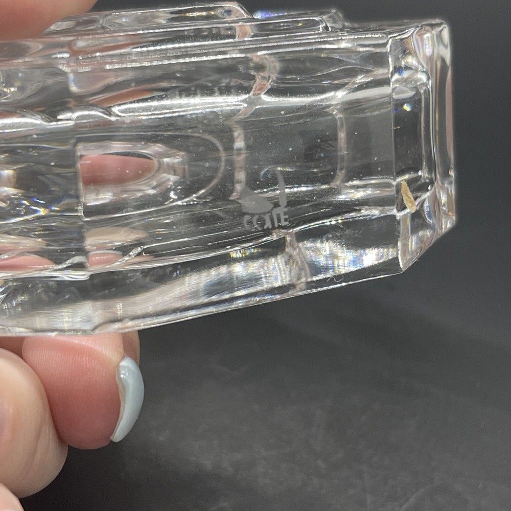 Cotte Crystal Perfume Vanity Bottles Ground Stoppers Signed Set 2
